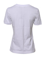 Dolce & Gabbana White Cotton Round Neck Short Sleeves T-shirt