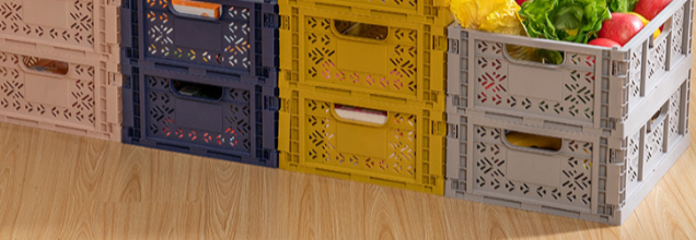 Mini Folding Plastic Storage Box for Desk Organization