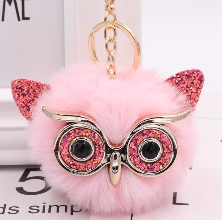 Grit Cat Owl Plush Keychain for Car Accessories