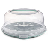 SECEL 13 Inch Cake Carrier With Lid And Handle Round Container Aesthetic Home Kitchen Decorating Bpa Free Storage Containers Plastic Box for Transport Cheesecake Donut Cupcake Pies (Green)