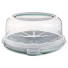 SECEL 13 Inch Cake Carrier With Lid And Handle Round Container Aesthetic Home Kitchen Decorating Bpa Free Storage Containers Plastic Box for Transport Cheesecake Donut Cupcake Pies (Green)