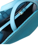 Dolce & Gabbana Turquoise Cotton Shoulder Strap Top Handle Tote Bag - Women's