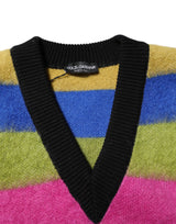 Dolce & Gabbana Multicolor Glitch Design Pullover Sweater