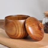 Vintage Wooden Spice Jar Set for Kitchen Storage