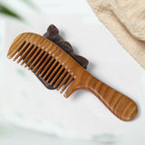 Sandalwood Hair Comb - Green Wooden Meridian Comb