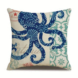 Ocean Theme Cotton Linen Cushion Cover for Home Decor