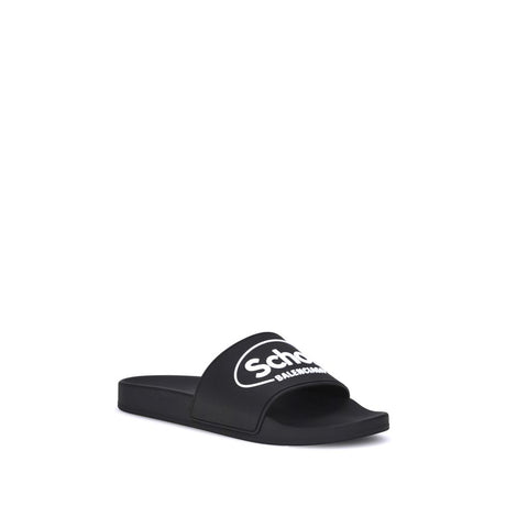 Balenciaga Black Rubber Flat Sandals
