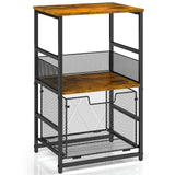 3IngSeagulls 3-Tier Standing Storage Shelves Shelving Unit and Storage Bathroom Rack with Drawer Freestanding Shelf for Bathroom Laundry Kitchen Organizers and Storage Rustic Brown and Black
