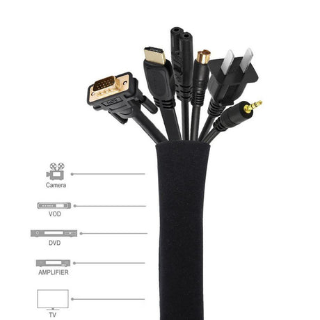 Cable Management Set with Zippered Organizer Sleeve