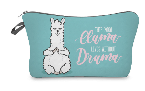 3D Digital Print Llama Cosmetic Bag and Organizer