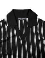 Dolce & Gabbana Black White Stripes Collared Polo T-shirt
