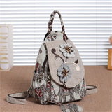 Vintage Style Double Layer Fabric Backpack for Travel