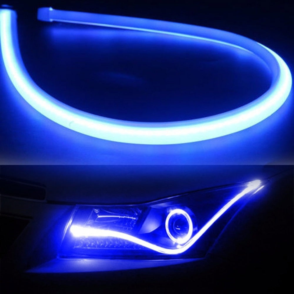 LED Car Eyelash Lights with Soft Rubber Design