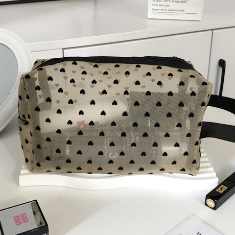 New Ins Heart Velvet Makeup Bag for Girls (Large Capacity)