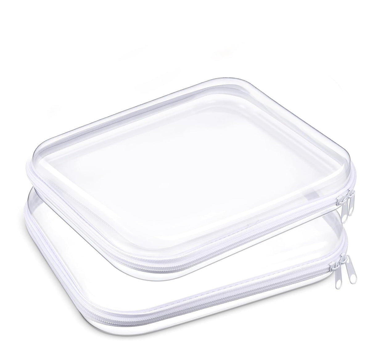 Clear Hard shell Zipper CaseClear Makeup CaseClear Plastic Pencil Case With Zipper Portable Double Zipper Hard Bag For Snacks Toy Intimate Apparel Toiletries Storage