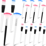 16 Pieces Face Mask Fan Brush Applicator Set Includes Soft Facial Fan Brush Esthetician Face Mask Brush Cosmetic Makeup Tools for Eyelash Extension Mud Clay Mask Cream (5.5 Inch long Vivid)
