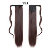 European American Long Straight Hair Velcro Ponytail