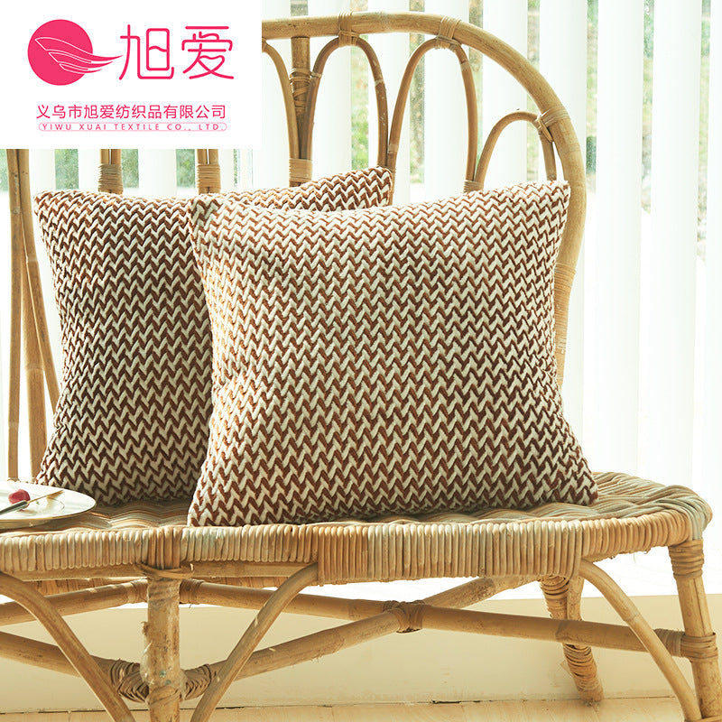 Herringbone Double-sided Plush Car and Sofa Cushion