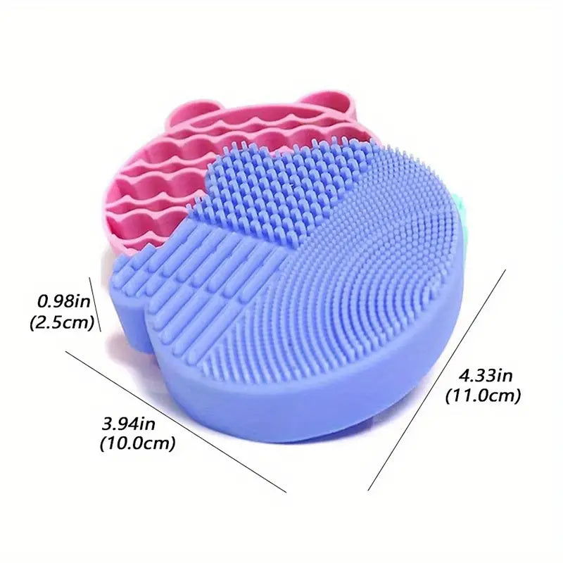 Bear Shaped Silicone Makeup Brush Cleaning Mat & Holder