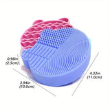 Bear Shaped Silicone Makeup Brush Cleaning Mat & Holder