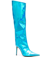 Women's Patent Leather High Heel Knee Boots
