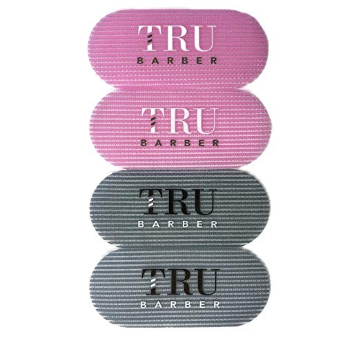 TRU BARBER HAIR GRIPPERS ® 2 COLORS BUNDLE PACK 4 PCS for Men and Women - Salon and Barber Hair Clips for Styling Hair holder Grips (Gray/Pink).