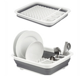 Folding Kitchen Drain Rack and Utensil Organizer