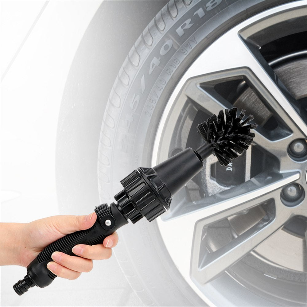 Water-Driven Rotating Car Wash Brush with Spray