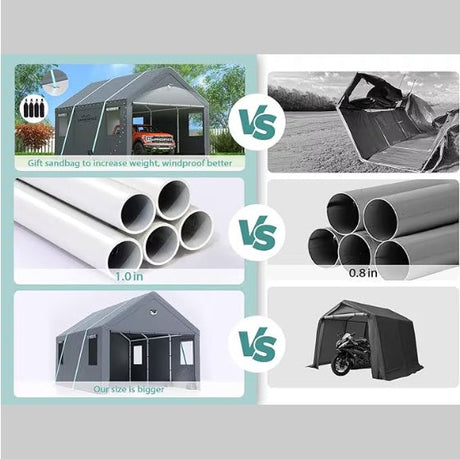 10x20 Heavy Duty Carport Canopy - Oversized Portable Car Tent Garage