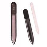 Bona Fide Beautys Acrylic Nail File Czech Glass Nail File for Acrylic Nails Crystal Glass 100/180 Grit Nail File with Sleeve Coarse Fingernail Filer for Fake Nails (Pink)