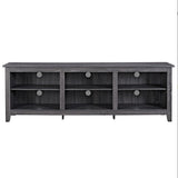 Modern Transitional 3-Shelf Open Storage TV Stand For TVs - Charcoal