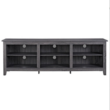 Modern Transitional 3-Shelf Open Storage TV Stand For TVs - Charcoal