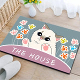 Kawaii Cat Welcome Mat - Absorbent Home Decor 15.7"x23.6"