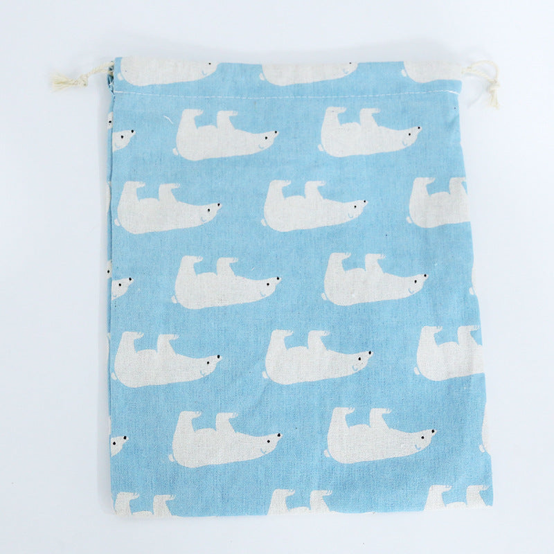 Cotton Linen Drawstring Storage Bag for Students