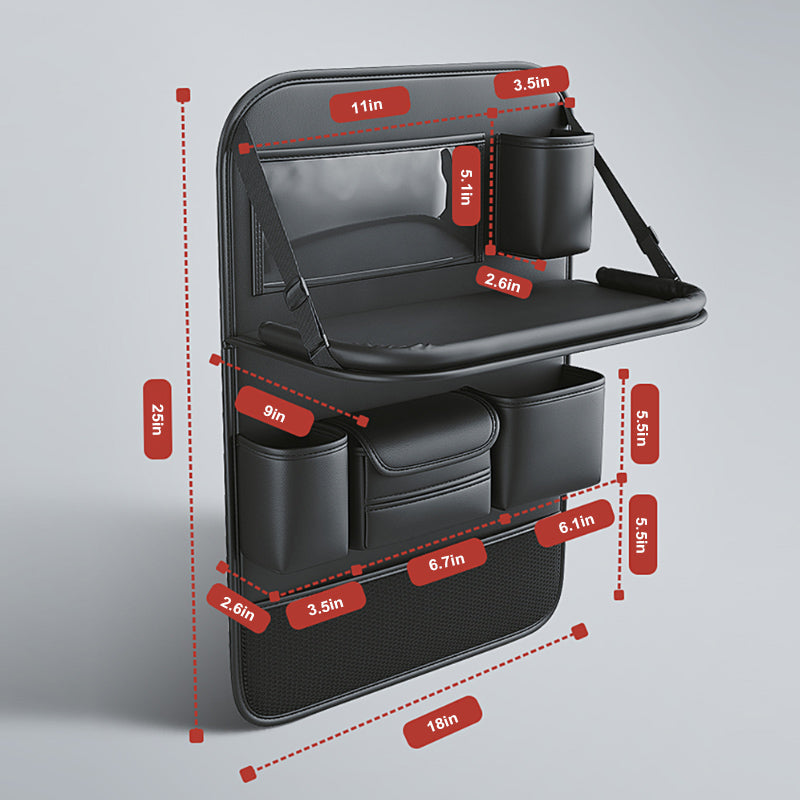Car Back Seat Organizer with Foldable Tablet Tray