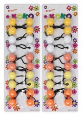 KOKO - Priemum 20 Pcs Bubble hair ties. Elastics Ties 18mm Ball Bubble Ponytail Holders. Colorful Elastic Accessories for Baby Kids Children Girls Women All Ages (Yellow Mix and Wt)