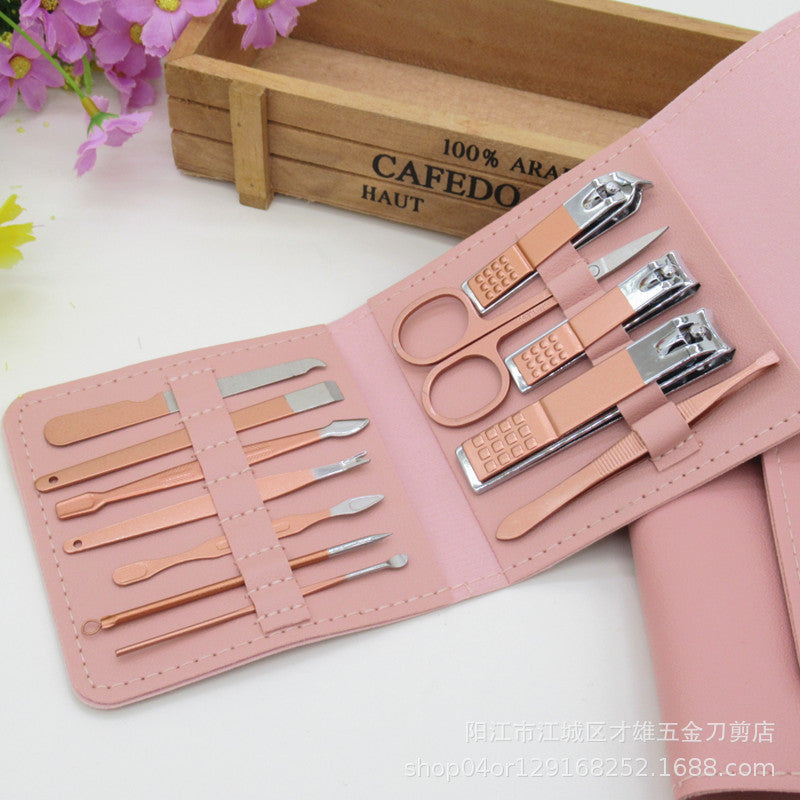 18-Piece Stainless Steel Nail Care Tool Set with Scissors