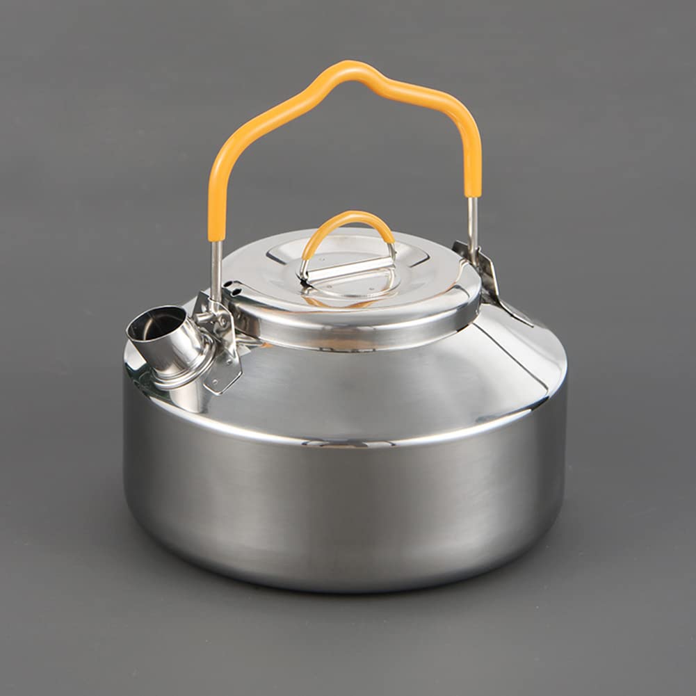 Naiveferry 1Pc Outdoor Camping Kettle 800ML Stainless Steel Teapot Portable Tea Kettle for Boiling Water Compact Lightweight Camp Coffee Pot Outdoor Hiking Cooking Equipment