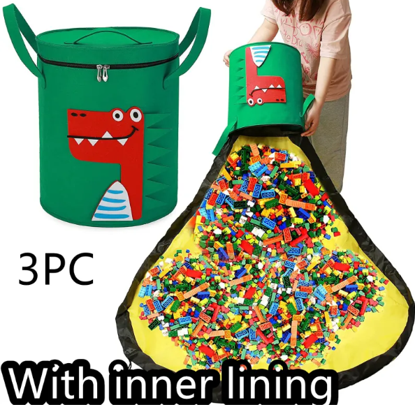 Felt Storage Bag Toy Play Mat 2 In 1 Pull Rope