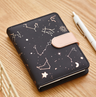 Starry Leather Notebook with Snap Closure (Stationery)