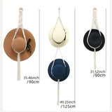 Boho Hat Organizer with Tassels for Home Decor