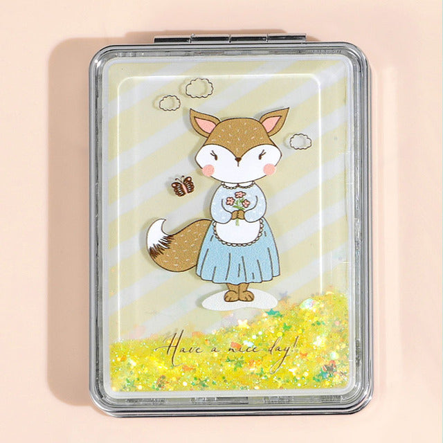Rectangular Flowing Sand Makeup Mirror for Women