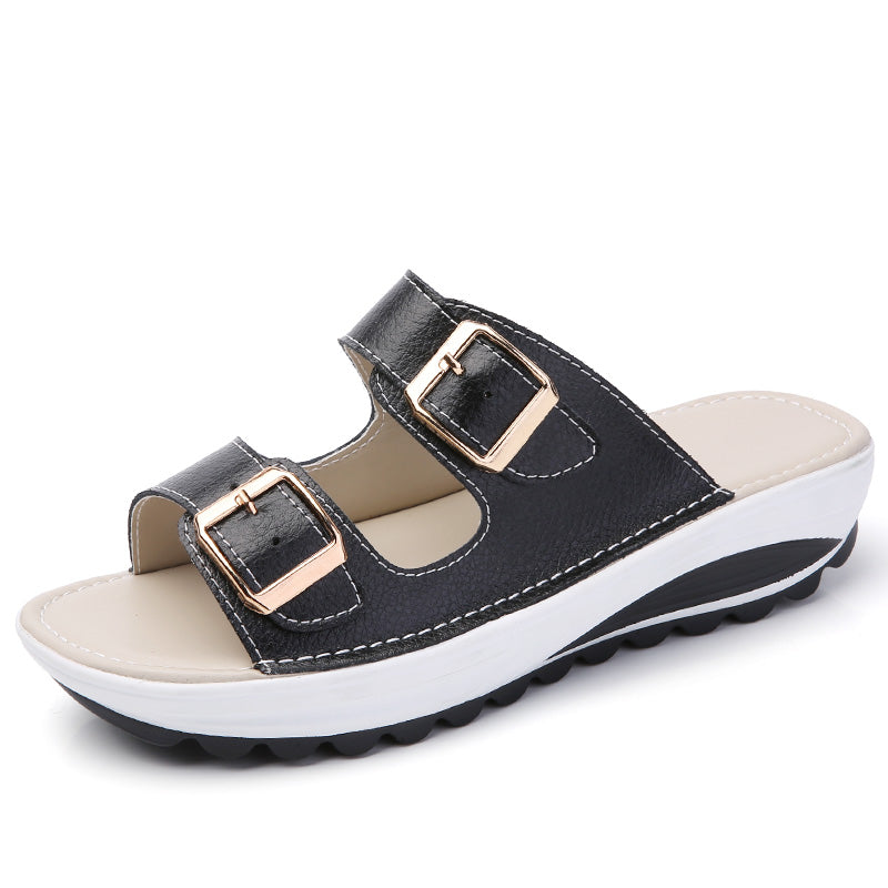 Genuine Leather Thick-Soled Outdoor Sandals