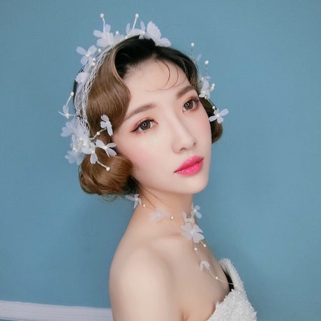 Bridal Veil Butterfly Headband Wedding Hair Accessory