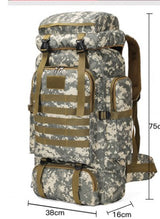 80L Camouflage Outdoor Backpack for Hiking and Camping