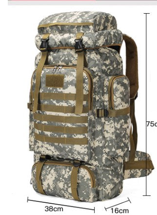80L Camouflage Outdoor Backpack for Hiking and Camping