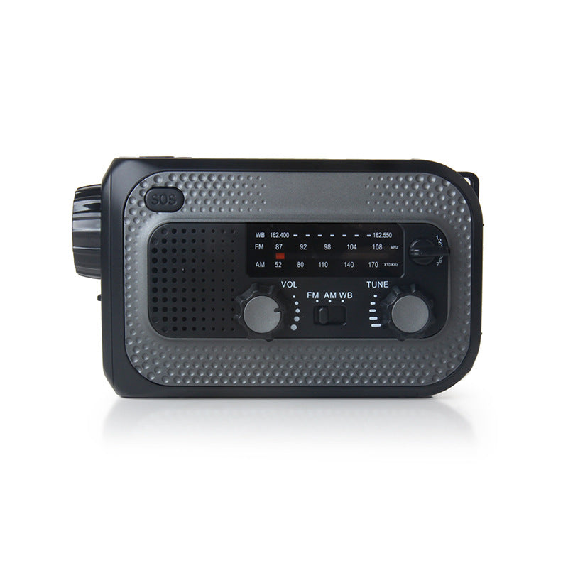 Hand-Crank Emergency Radio with Solar Charging for Camping