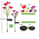 4pcs Solar Flower Lights with 16 Heads for Garden Decor