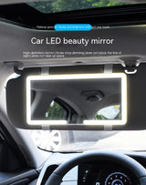 Car Sun Visor Makeup Mirror with Dimmable LED Light