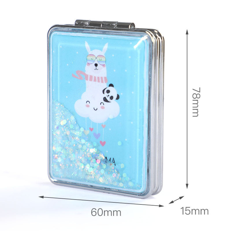 Rectangular Flowing Sand Makeup Mirror for Women